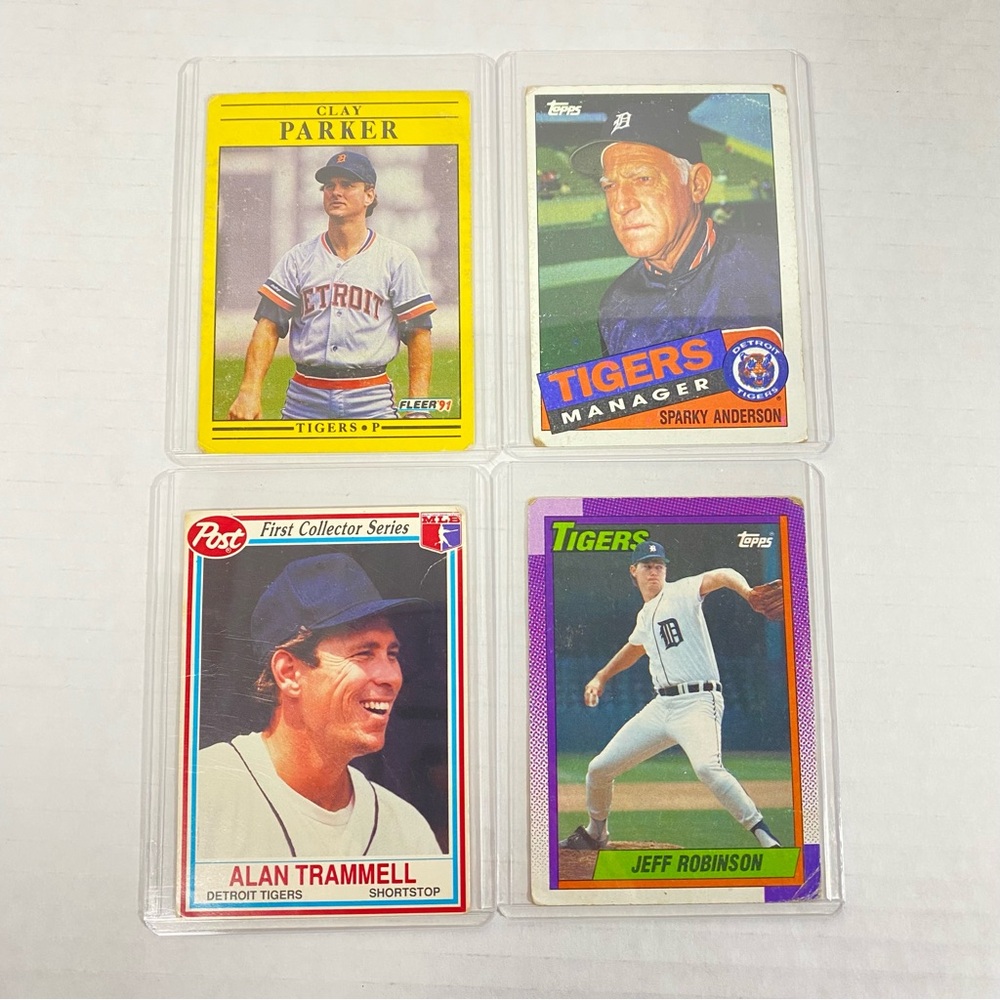 Tigers Baseball Cards Lot of 4